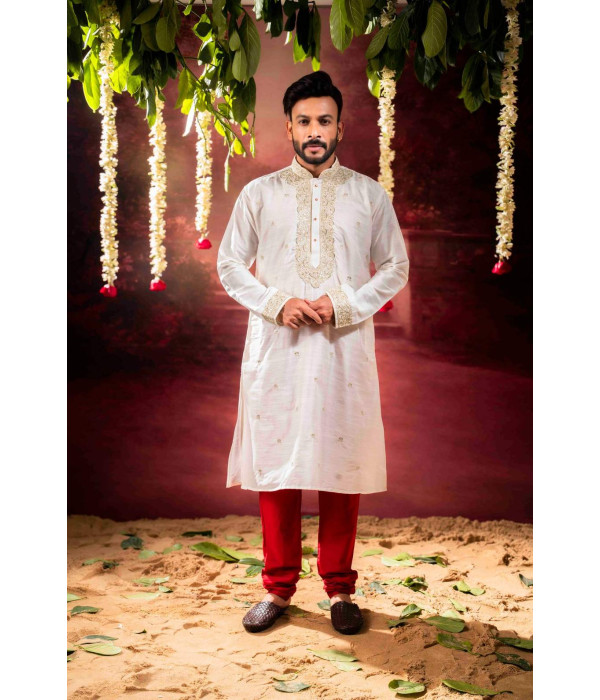 Men’s Classic Raw Silk Kurta Pyjama Set 