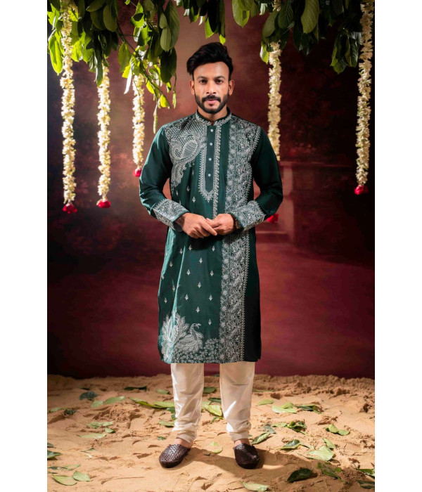 Men’s Royal Cotton Silk Occasion Wear Pyjama Set 