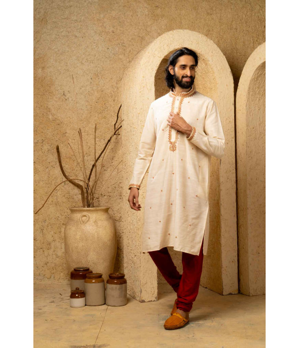Men’s Grand Cotton Silk Occasion Kurta with Pyjama Set 