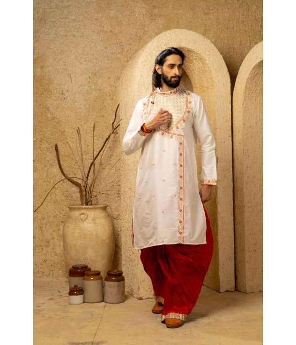 Men’s Classic Raw Silk Kurta Dhuti Set 