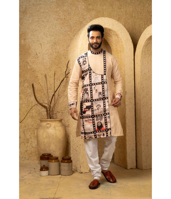 Men’s Traditional Raw Silk Wedding & Festive Kurta with Pyjama Set 