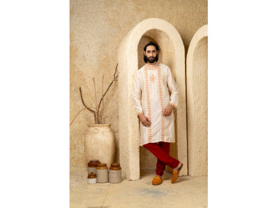 Men’s Royal Cotton Silk Occasion Wear Pyjama Set 