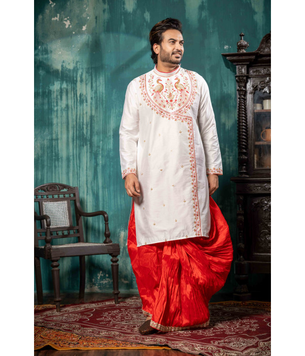 Men’s Assam Silk Kurta with Dhoti Set