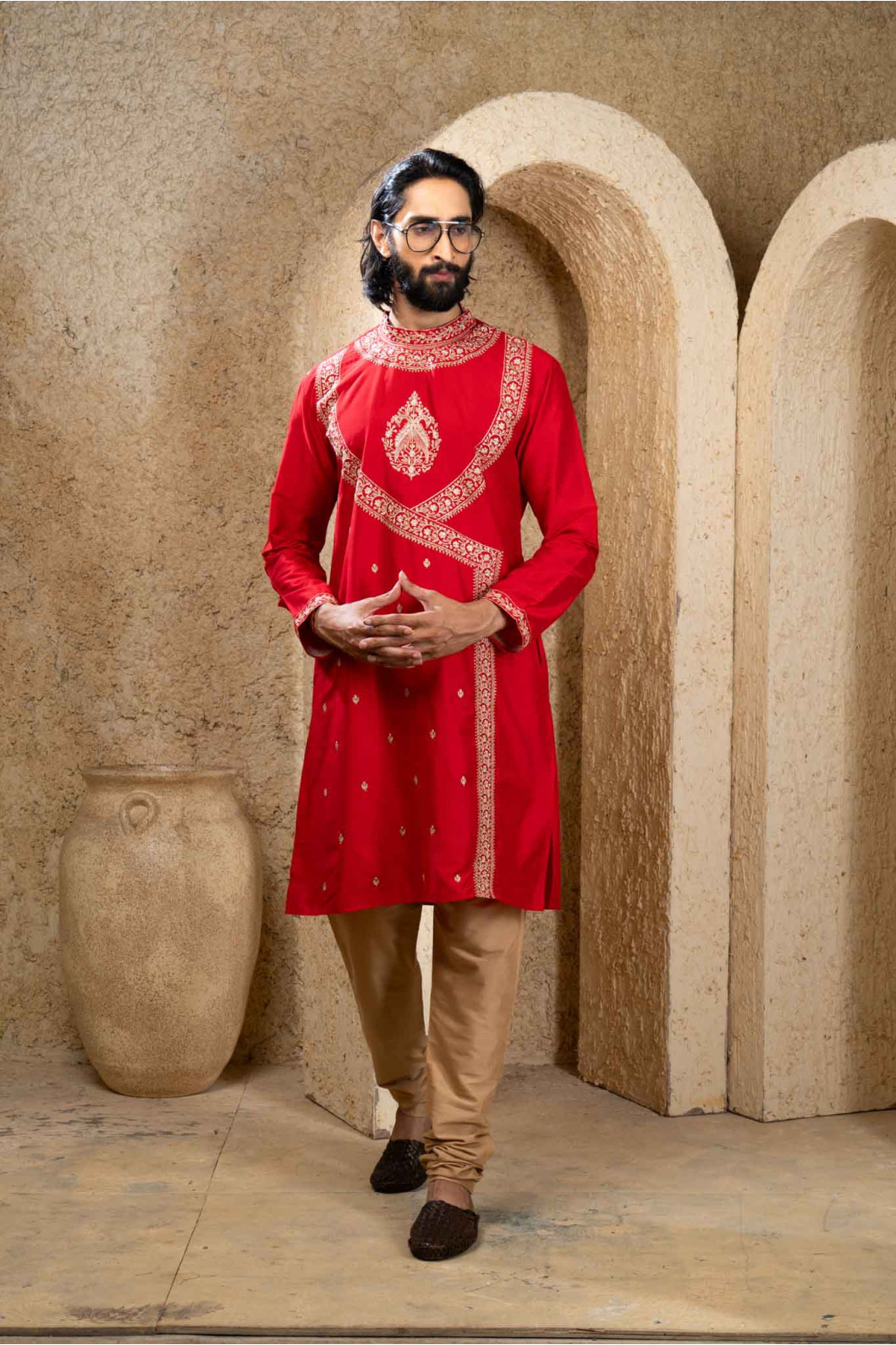 Men’s Regal Bangalore Silk Wedding Festival Kurta & Pyjama Set 