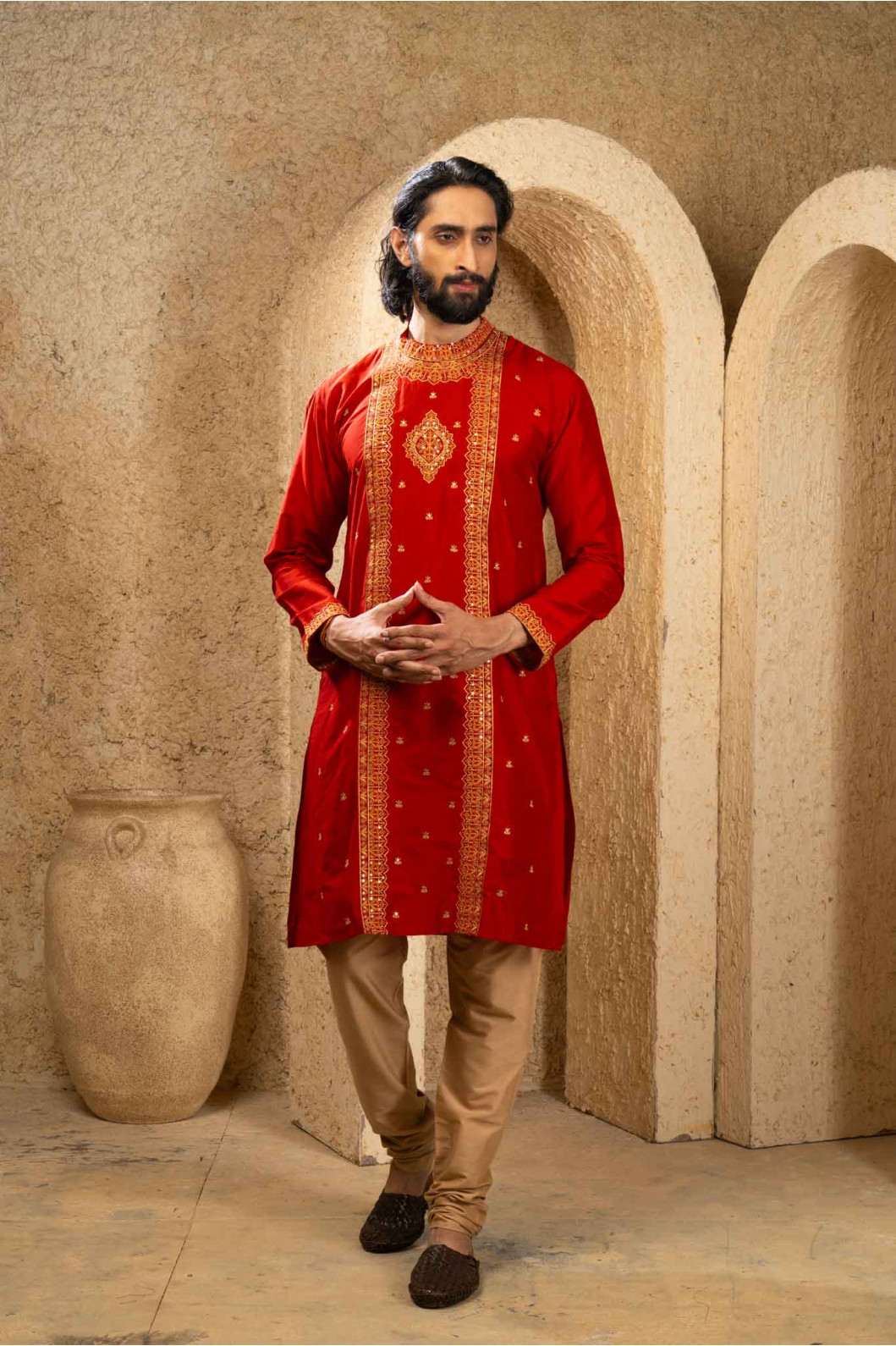 Men’s Royal Cotton Silk Occasion Wear Pyjama Set 