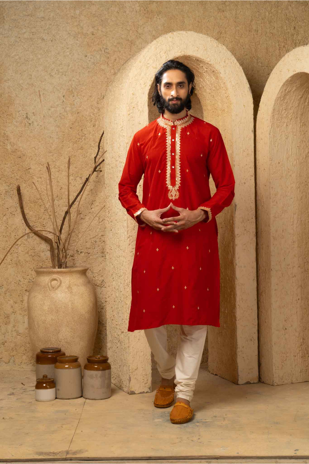 Men’s Grand Cotton Silk Occasion Kurta with Pyjama Set 