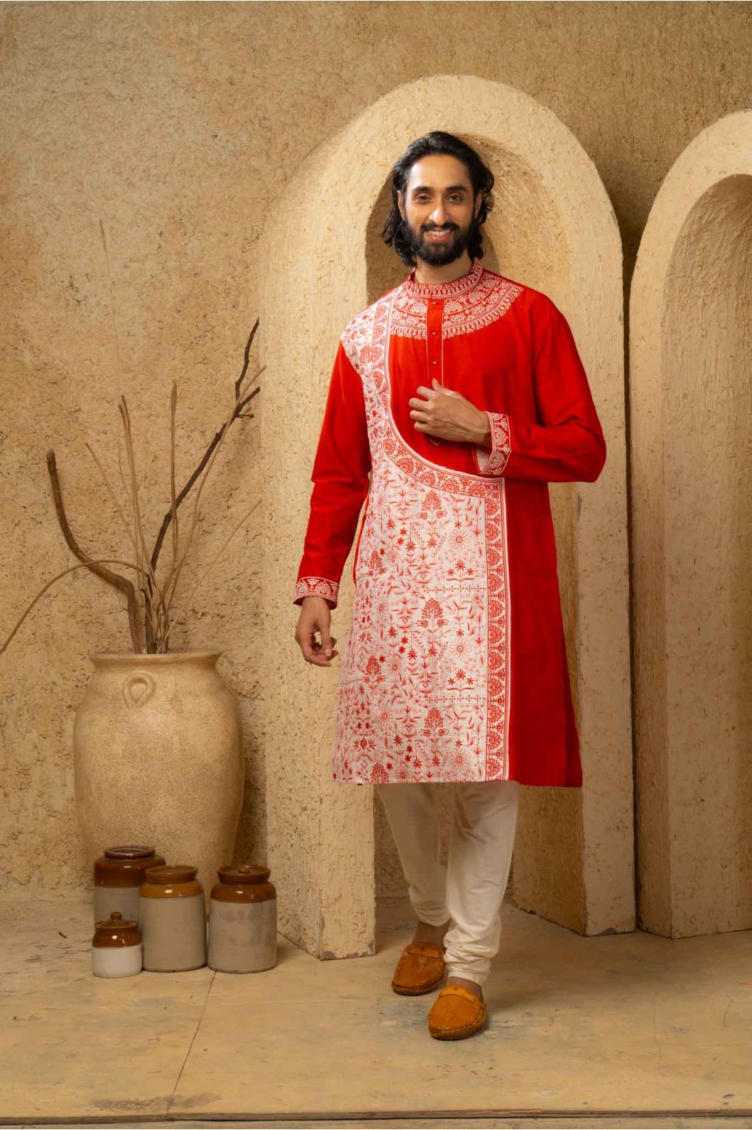 Men’s Elegant Cotton Silk Occasion Kurta with Pyjama Set 