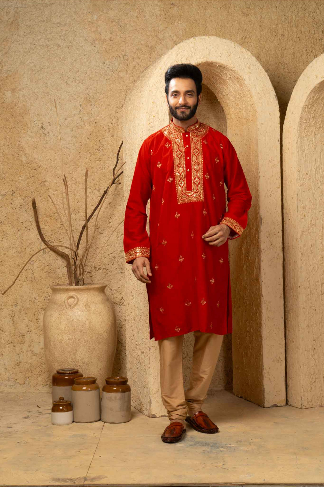 Men’s Signature Cotton Silk Occasion Kurta with Pyjama Set 