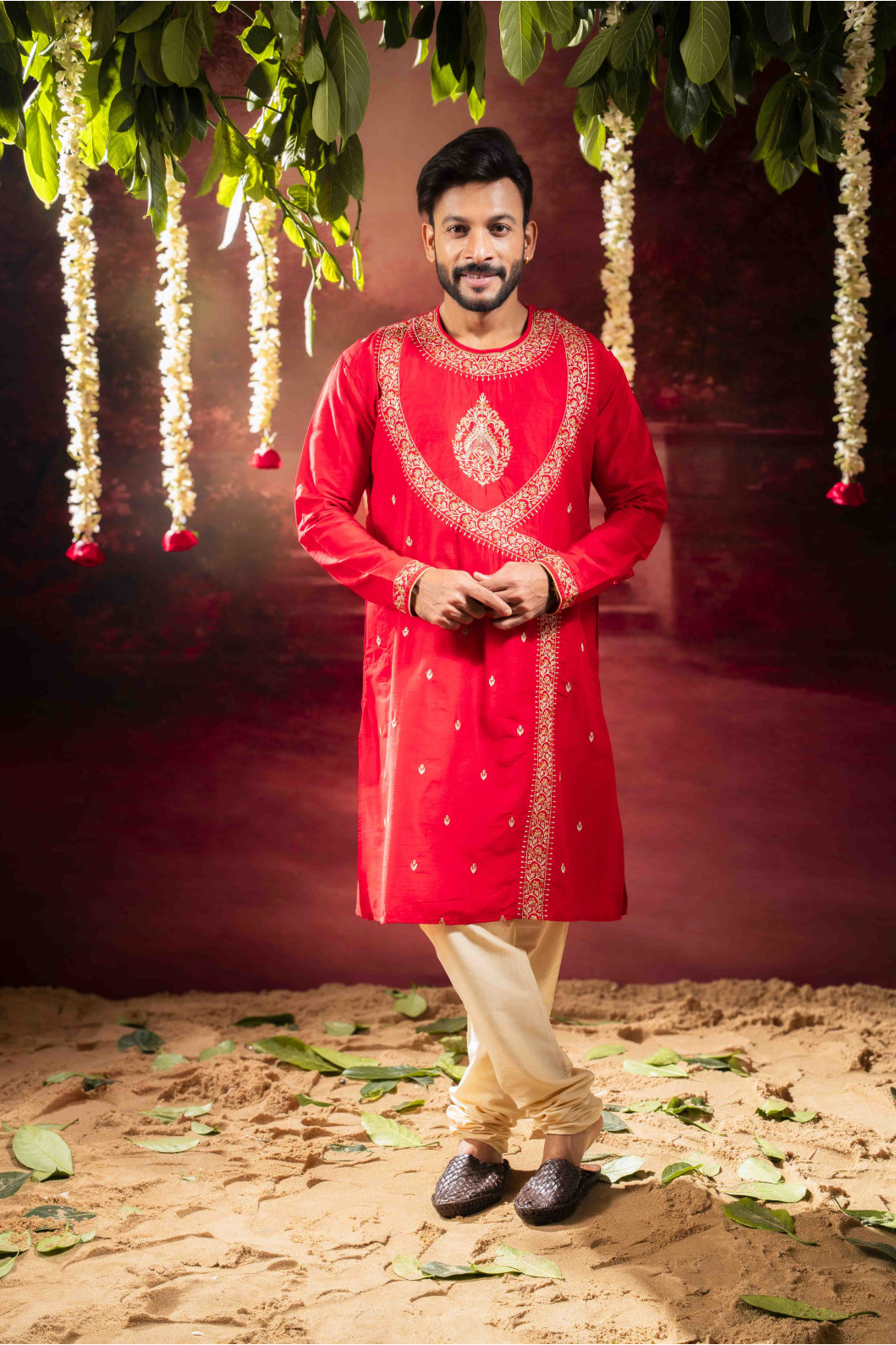 Men’s Regal Bangalore Silk Wedding Festival Kurta & Pyjama Set 