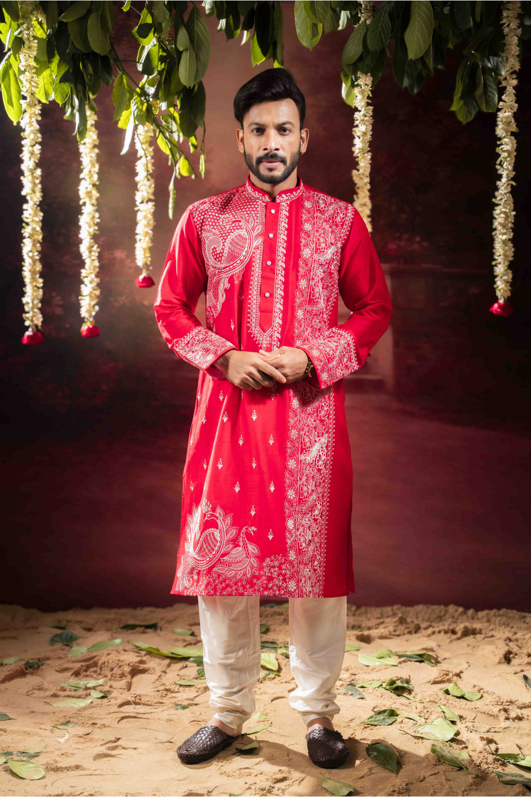 Men’s Royal Cotton Silk Occasion Wear Pyjama Set 