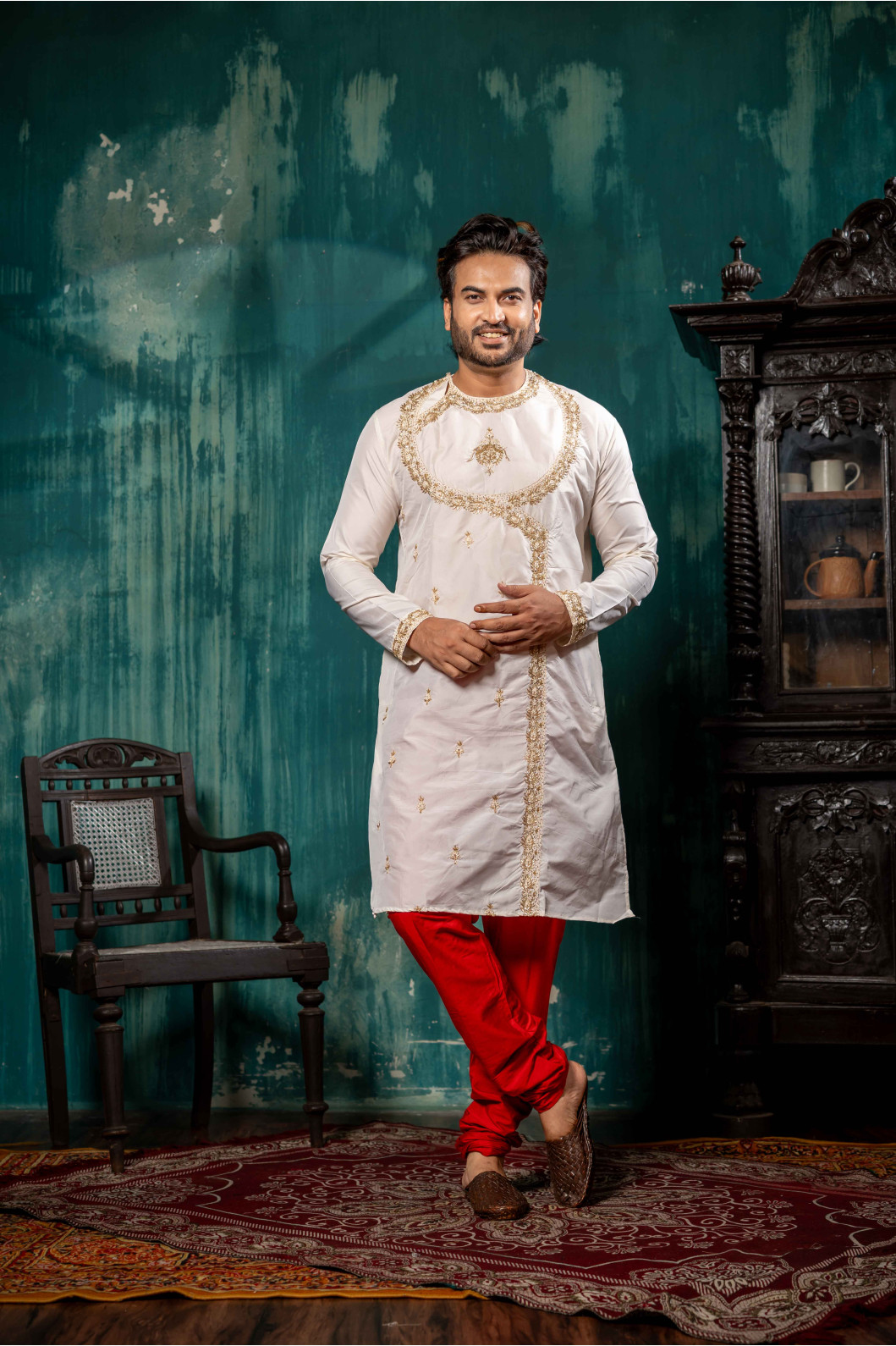 Men’s Elegance Pure Silk Kurta with Pyjama Set