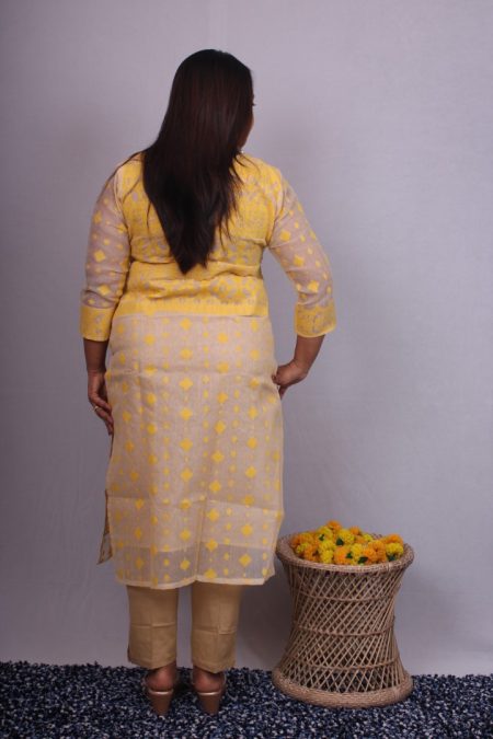Men's Festive Round Neck Embroidery Work Kurta Dhoti