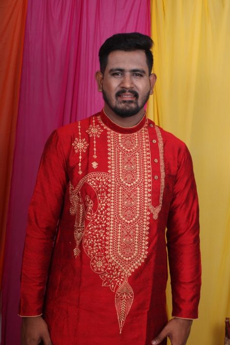 Men's Off-White Front Open Indo Western Set