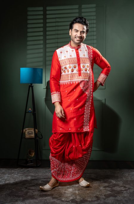 Men’s Fashionable Raw Silk Jalwaar with Dhoti – Premium Traditional & Wedding Wear