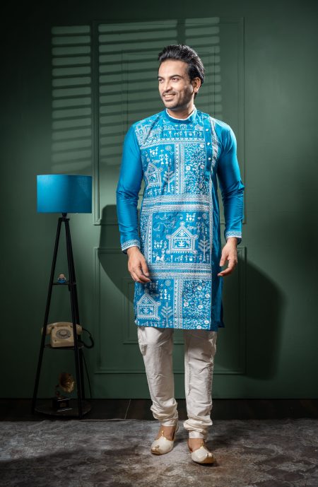 Men’s Premium Raw Silk Embroidered Kurta Pajama Set