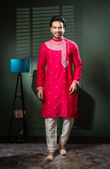 Men’s Designer Side-Neck Wedding Kurta Pajama Set – Premium Festive & Ethnic Wea