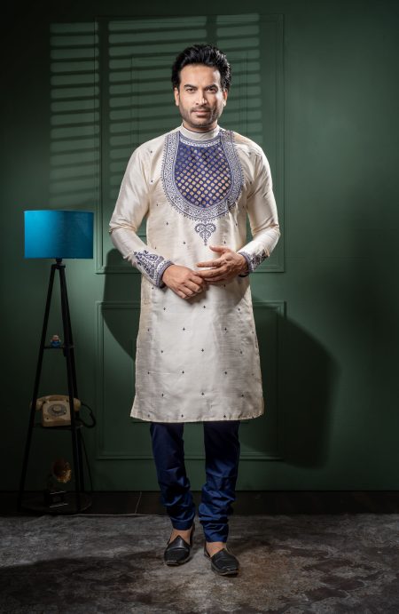 Men's Wedding Benarasi Embroidered Raw Silk Kurta Pajama “Designed to Define Your Wedding Style.”