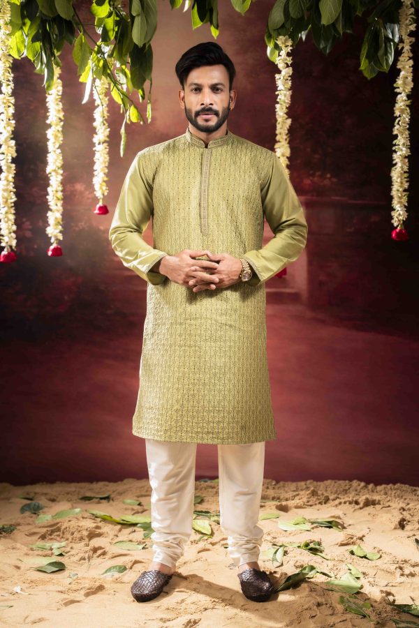 Men’s Bhagalpuri Silk Wedding & Festive Kurta with Pyjama Set 1 1. DSC09576