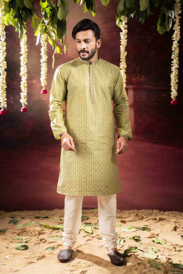 Men’s Bhagalpuri Silk Wedding & Festive Kurta with Pyjama Set 2 DSC09577