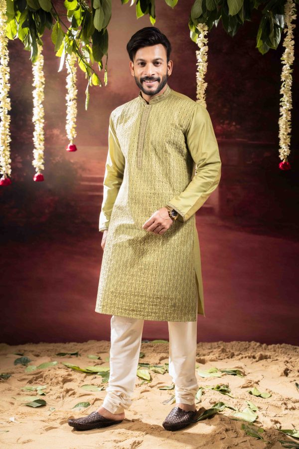 Men’s Bhagalpuri Silk Wedding & Festive Kurta with Pyjama Set 3 DSC09578